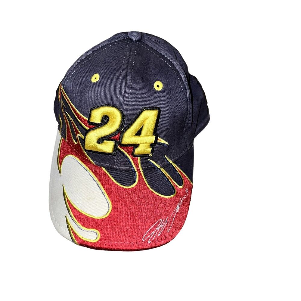 Jeff Gordon 24 Dupont Hendrick Racing Chase Trucker Hat Blue Red Flames